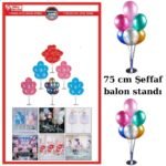 Toptan Lüx Şeffaf Ayaklı Balon Standı 7 Çubuklu 75 Cm