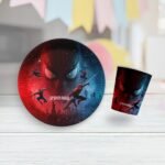 Toptan Spiderman Örümcek Adam Karton Tabak Bardak Set